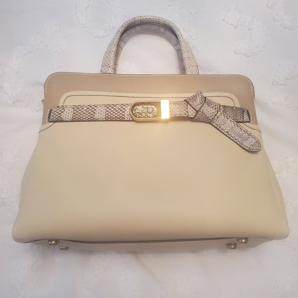 Coach RETAIL Exotic Python Tate Carryall 29 with Snakeskin - Picture 7 of 15
